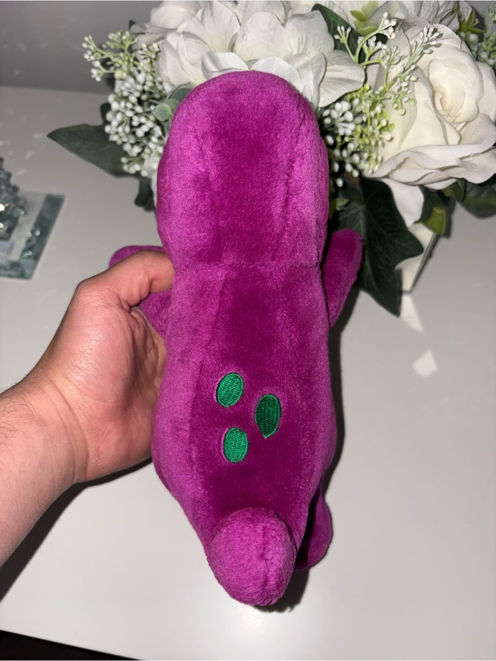 ❌SOLD❌ -Barney The Purple Dinosaur Vintage 1996 Toy with Green Belly and Yellow - Picture 4 of 4